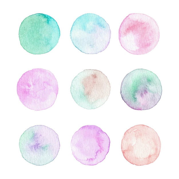 pastel abstract watercolor circle background collection
