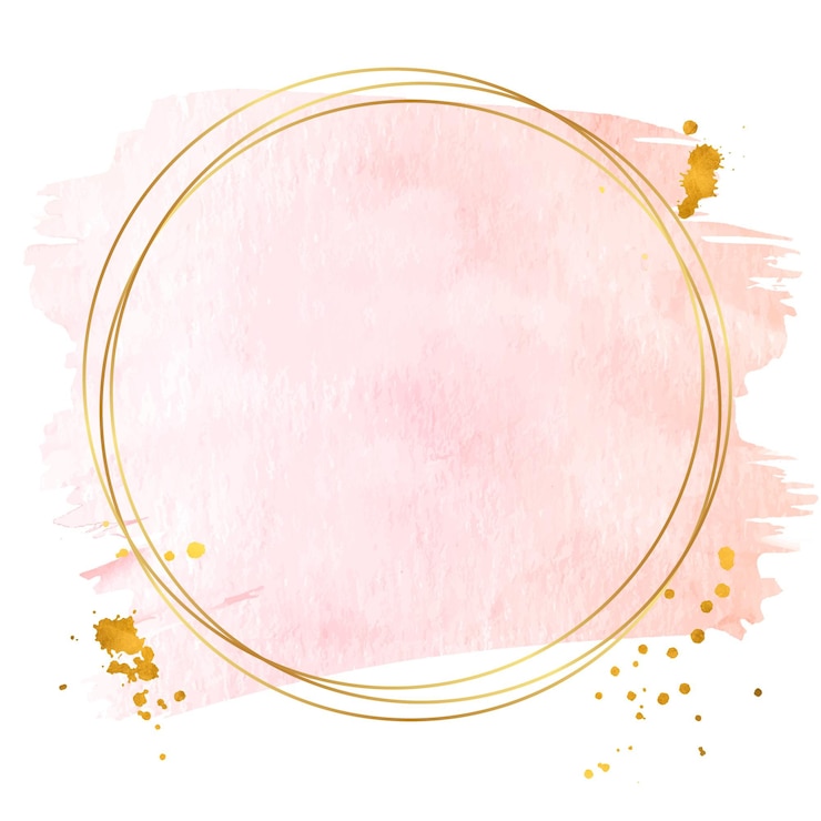 Vector pastel aquarel met gouden frame