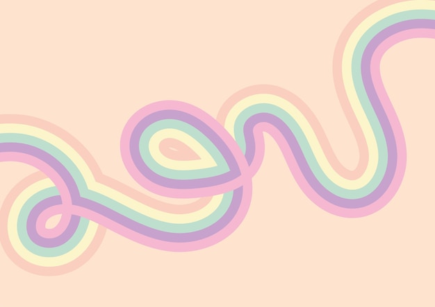 pastel background with rainbow line wave