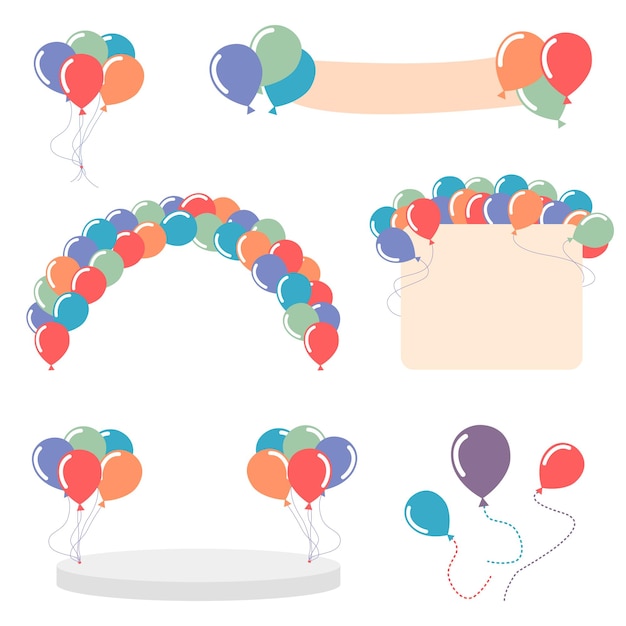 Vector pastel balloons set