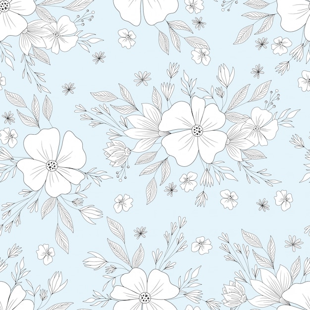 Pastel blue floral pattern