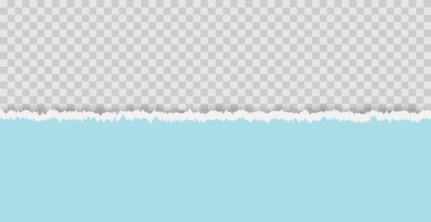 Пастельно-голубая рваная бумага на прозрачном фоне. векторная иллюстрация