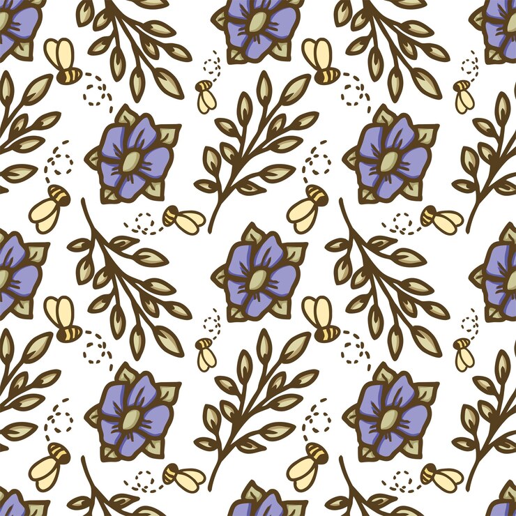 Vector pastel blue seamless flower pattern, for banner background, abstract background and others