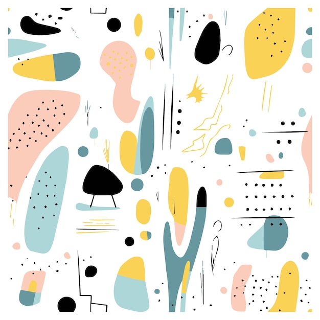 Collage pastello forme organiche moderne per tessuti carta da regalo wall art e poster