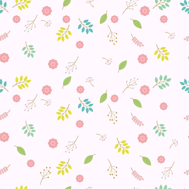 Pastel color floral seamless vector pattern