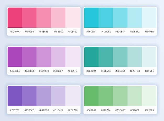 pastel color palette catalog RGB hex code