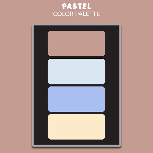 Vector pastel color palette, trendy soft 4 colors