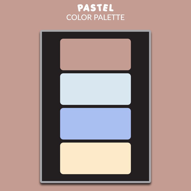 Vector pastel color palette, trendy soft 4 colors