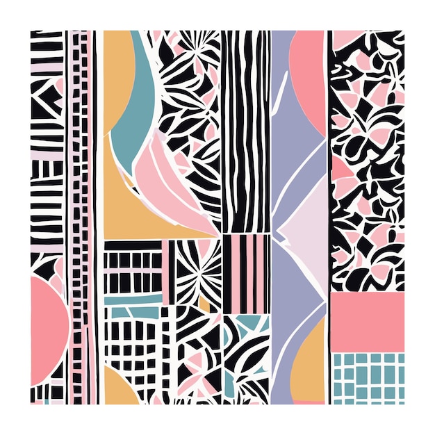 Pastel Colors Mid Century Modern Pattern