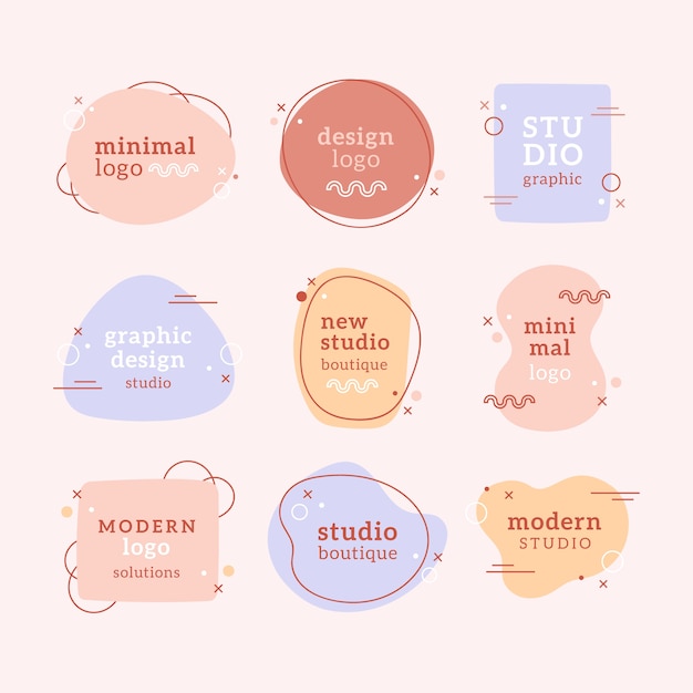 Pastel colors minimal logo collection