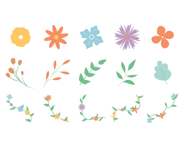 Pastel cute flower element for decoration or printing