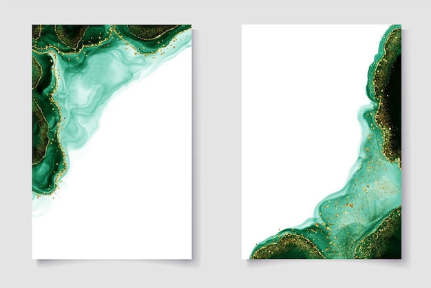 Pastel cyan mint liquid marble watercolor background with white lines and brush stains