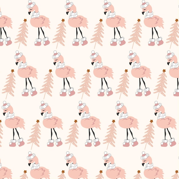 Pastel flamingo pattern background