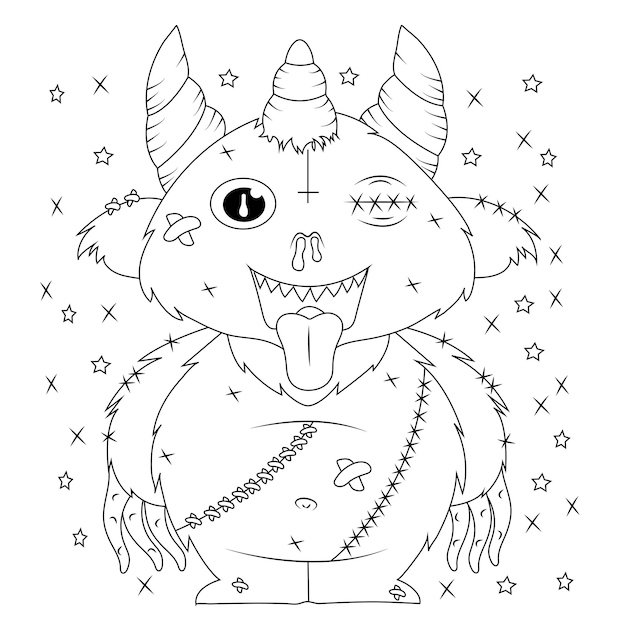 Pastel goth coloring page