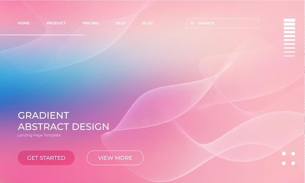 パステルグラディエントベイビーピンクとブルーのベクトルランディングページテンプレート