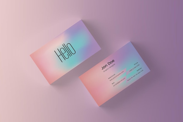 Vector pastel gradient business card