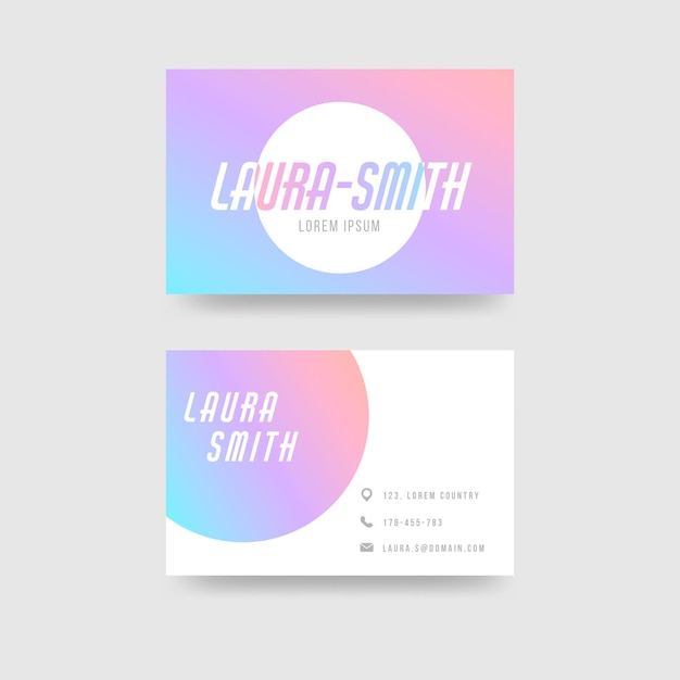 Pastel gradient business cards