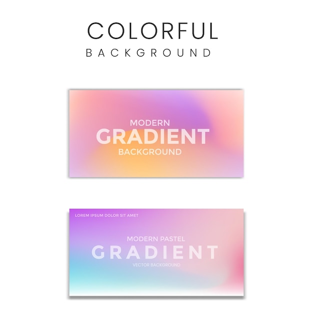 Pastel Gradiënt concept vector kleurrijke achtergrond set