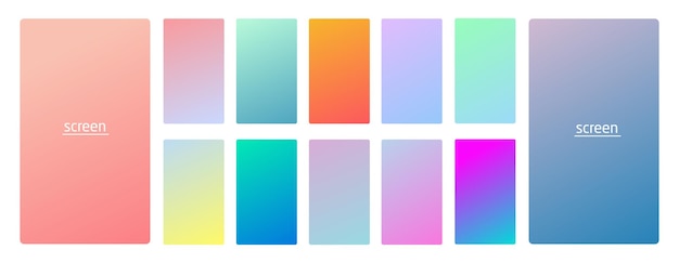 Pastel gradient smooth and vibrant soft color background set