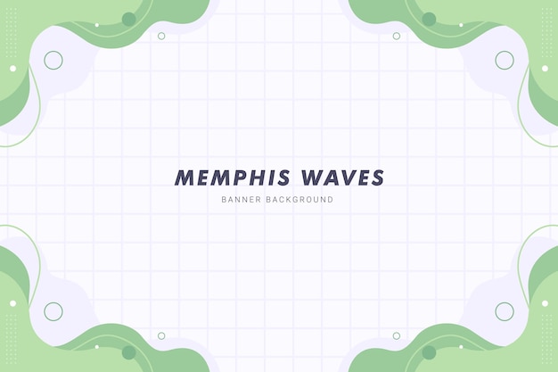 Pastello verde memphis waves liquid abstract background per brochure flyer banner template design