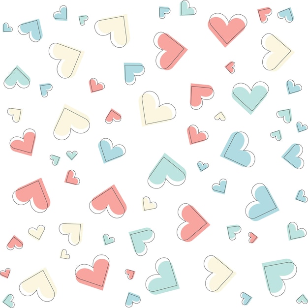 Vector pastel heart pattern