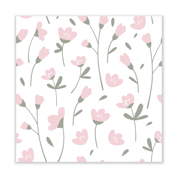 Pastel heldere bloemen vector naadloze patroon