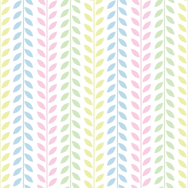 Vector pastel leaf vector pattern seamless botanical print garland background
