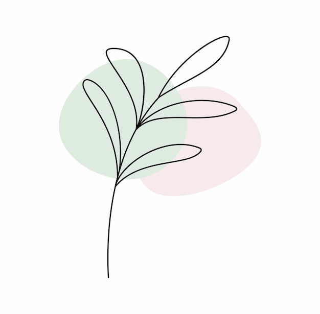 Vector pastel leaves minimal vector illustration decorative cute beautiful wallpaper