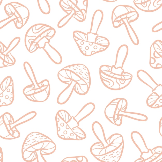 Pastel line art vector doodle seamless repeat pattern background