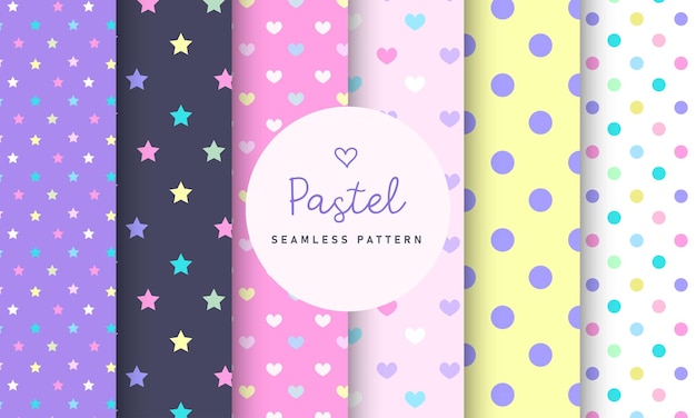 Pastel naadloos patroon hart ronde achtergrond in de vorm van een ster