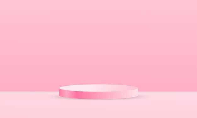 Vector pastel pink podium for product promotion