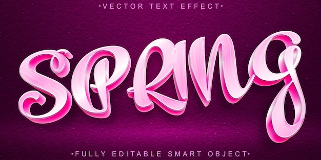 Pastel Pink Spring Vector Volledig bewerkbaar Smart Object Text Effect