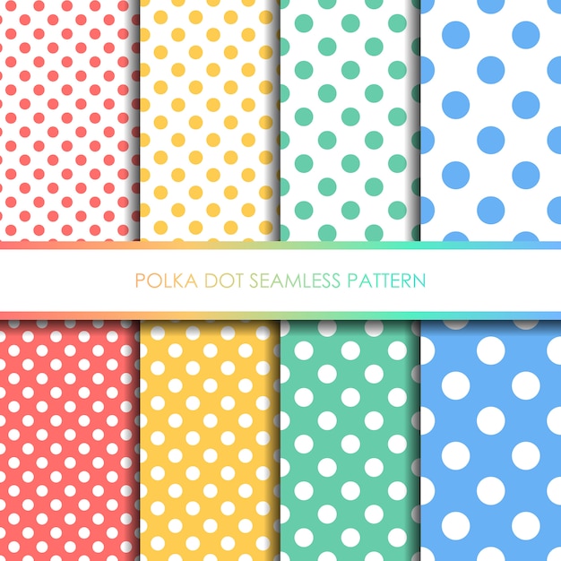 Pastel polka dot naadloze patroon ingesteld