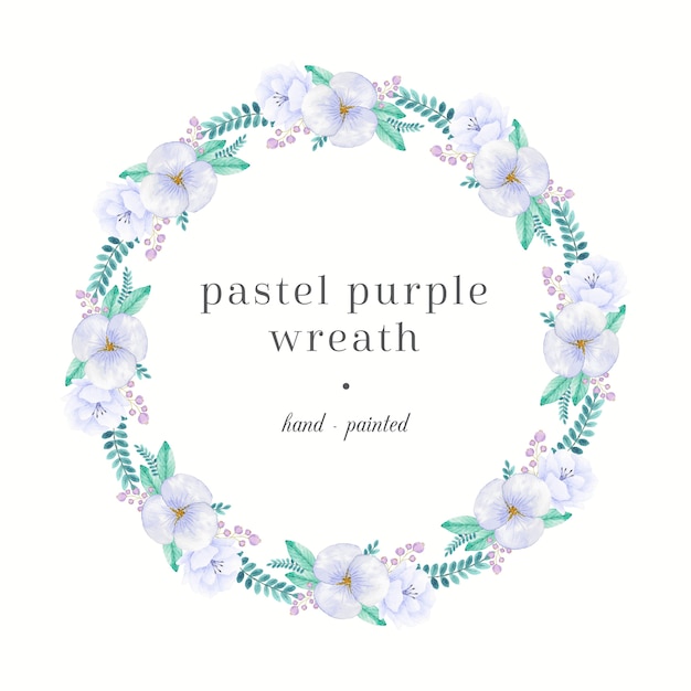 Vector pastel purple floral wreath