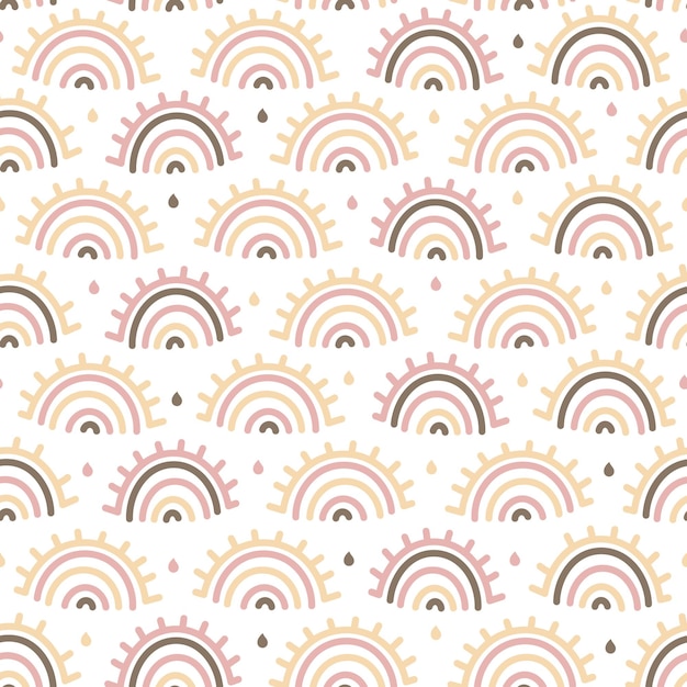 Vector pastel rainbow pattern with drops