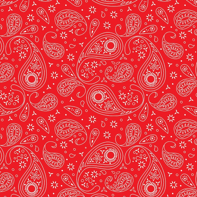 Modello senza cuciture di bandana paisley colorato rosso pastello