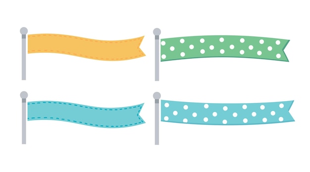 pastel ribbon banner set. vector illustration