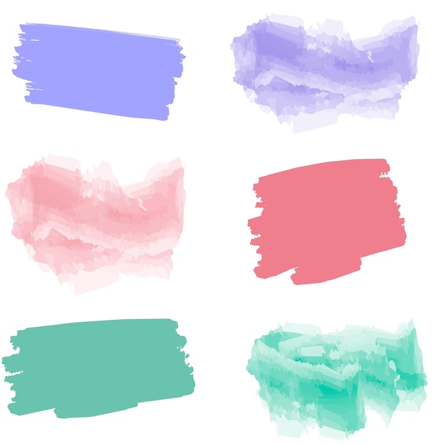 Pastel set verf inkt penseel penseelstreken penselen lijnen kaders doos grungy grungy penselen coll