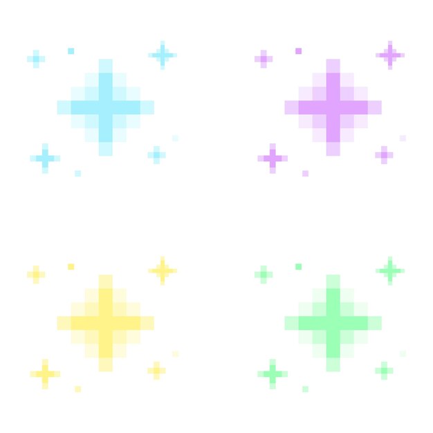 Pastel sprankelende pixelkunst Sprankelende pixelset vector sprankelende pixelset pastel hart pixelkunst