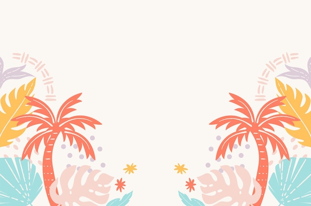 Pastel summer banner background illustration