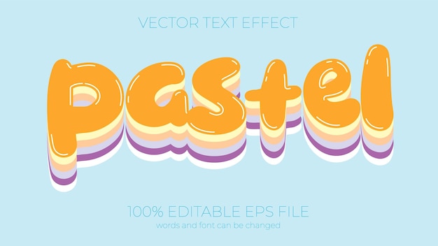 Pastel teksteffect stijl EPS bewerkbaar teksteffect