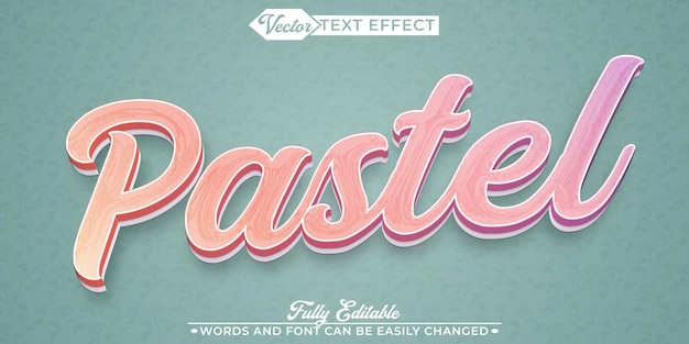 Vector pastel turquoise vector fully editable smart object text effect