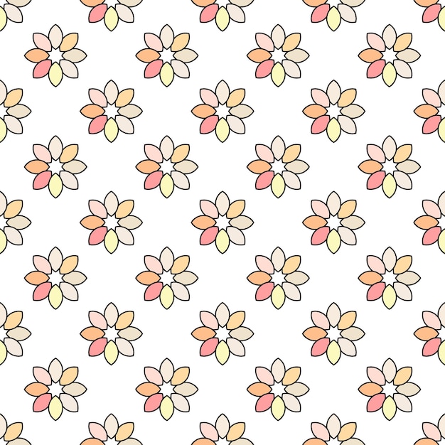 Pastel vector naadloos herhalend patroon van beige bloemen