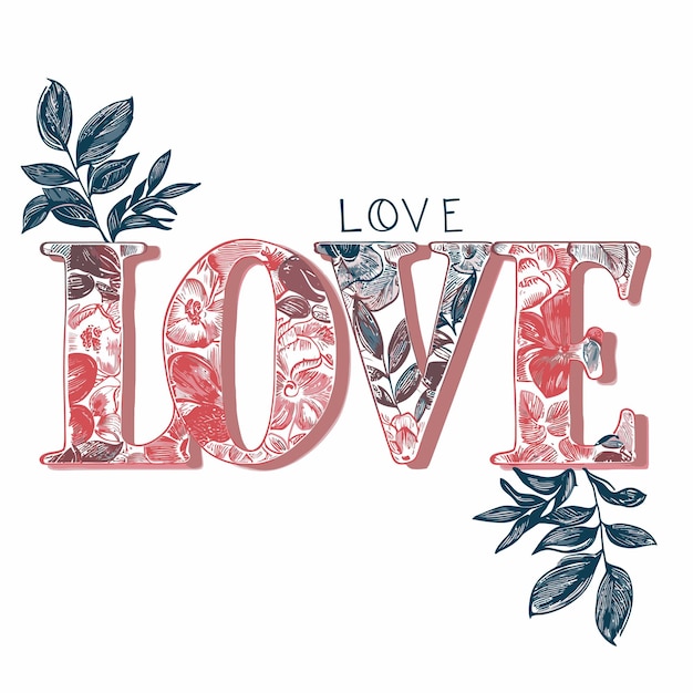 Vettore pastello acquerello amore carattere tipografico grafica per il design di tshirt e scritte romantiche