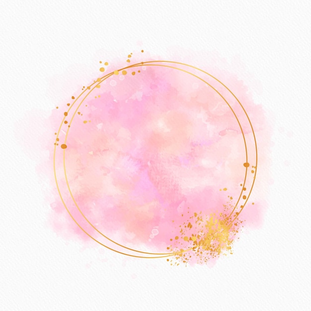 pastel watercolor with golden frame