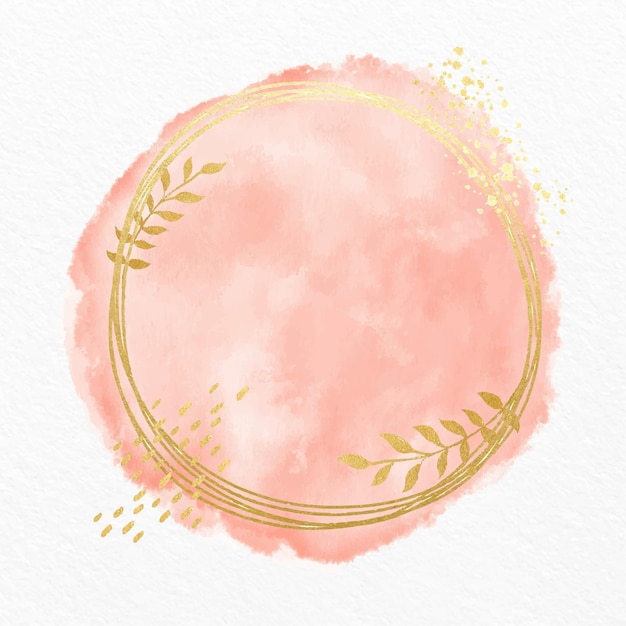 Vector pastel watercolor with golden frame