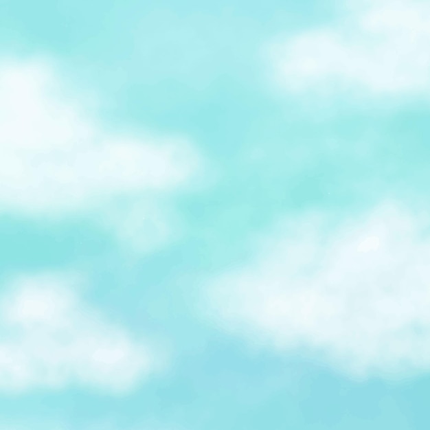 Вектор Пастель_белые_clouds_on_blue_watercolor_sky