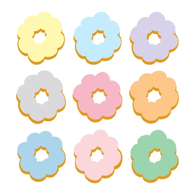 Pastelkleuren set mochi donuts