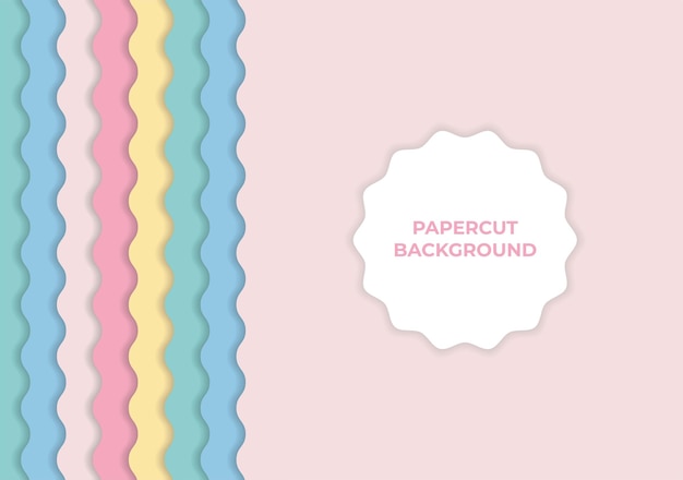 pastelkleurige eenvoudige papercut achtergrondsjabloon
