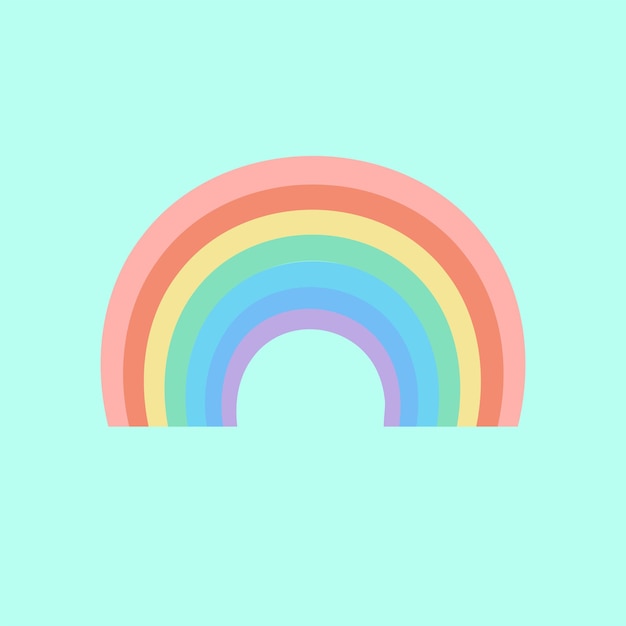 Pastelregenboog op een geïsoleerde turkooizen vectorillustratie als achtergrond voor stoffentexturen